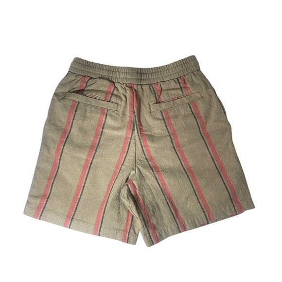 Casual Tan and Red Striped Shorts - Picture 2 of 6